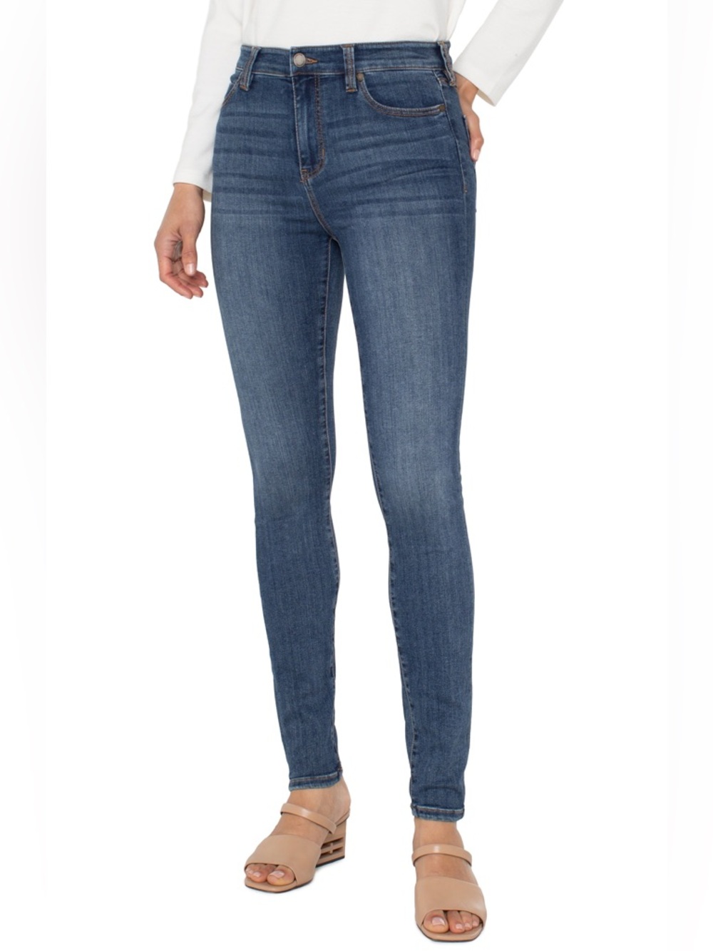 Liverpool Medium Wash Abby Ankle Skinny Jeans Size 24W